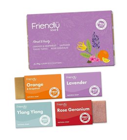 Friendly Soap přírodní mýdlo dárková sada mýdel Floral and Fruity 4x 95g